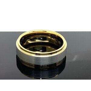 Men's Wedding Band Two Tone Tungsten Carbide 8mm Ring Size 12.75